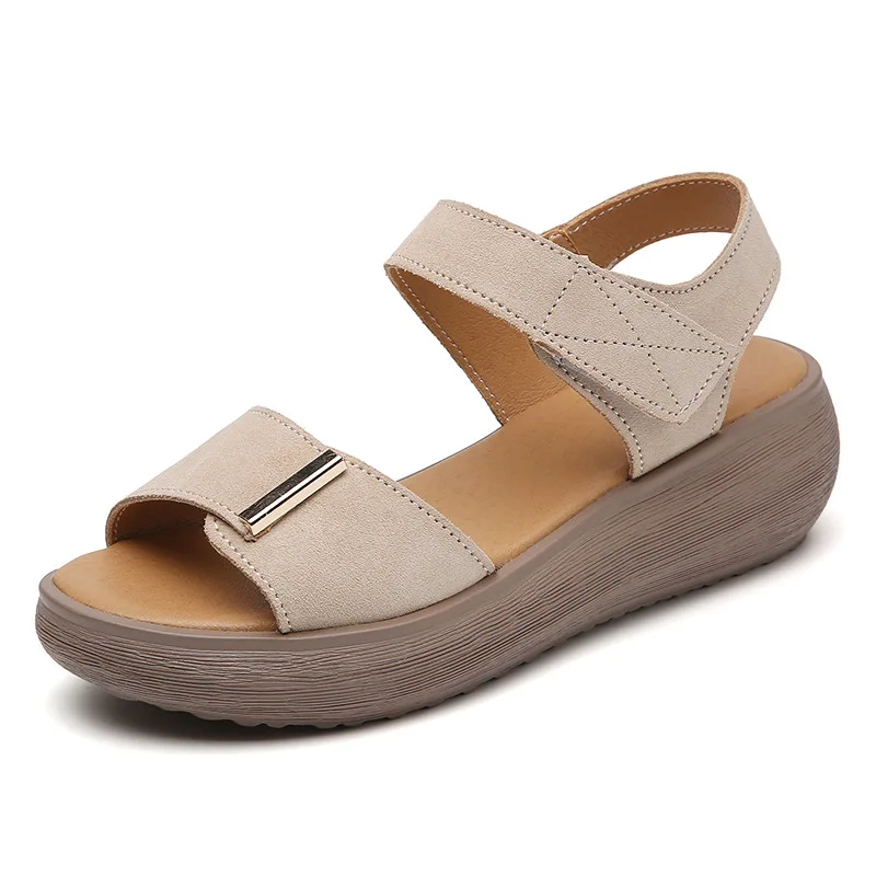 2024 Vrouwen Zomer Platform Sandalen Vrouwen Slipper Dames Wiggen Schoenen Open Teen Dikke Onderkant Dames Casual Flats Strandschoenen