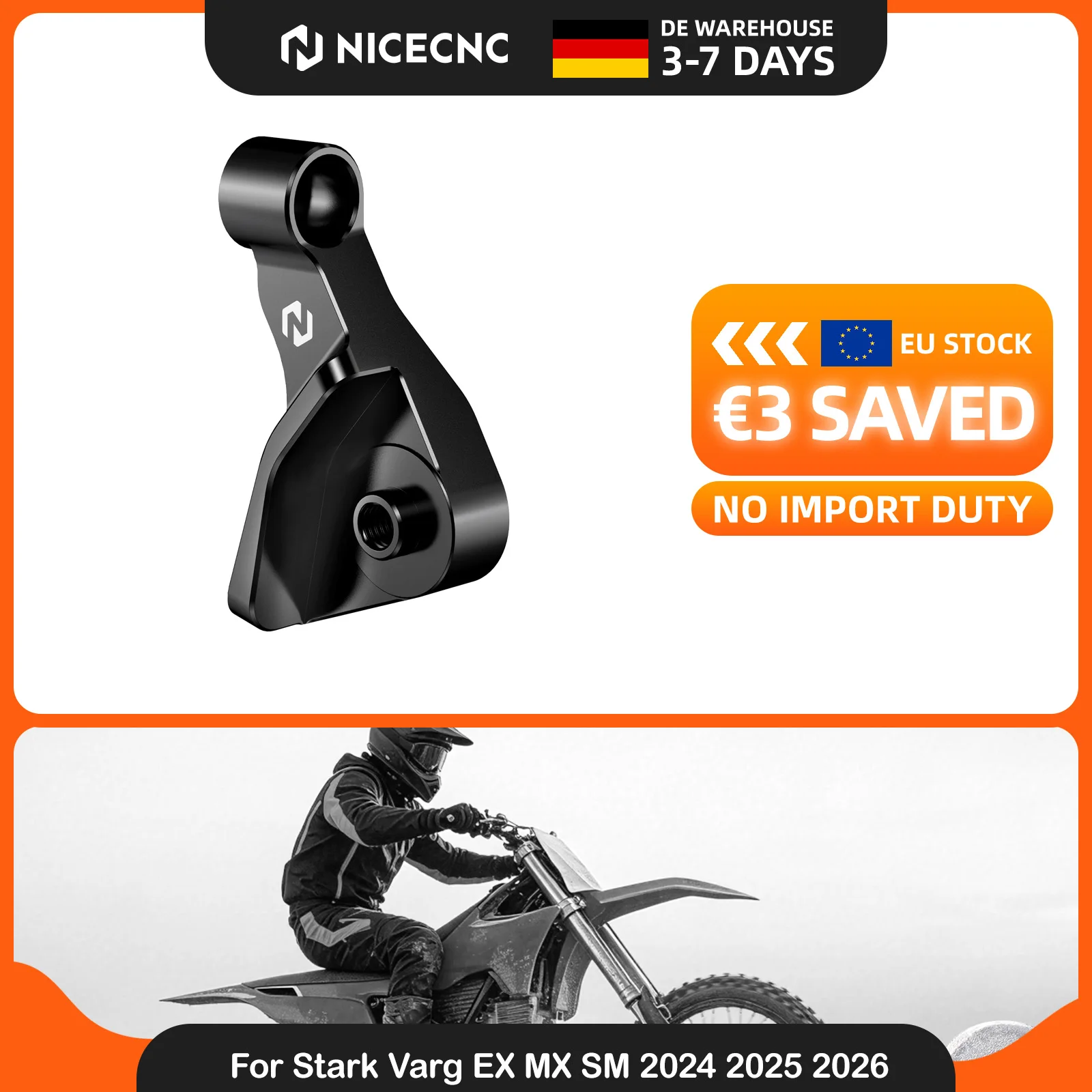 NICECNC per Stark Varg EX, Stark Varg MX, Stark Varg SM 2024 2025 2026, supporto laterale per cavalletto di moto da cross elettrica, staffa in alluminio 7075-T6
