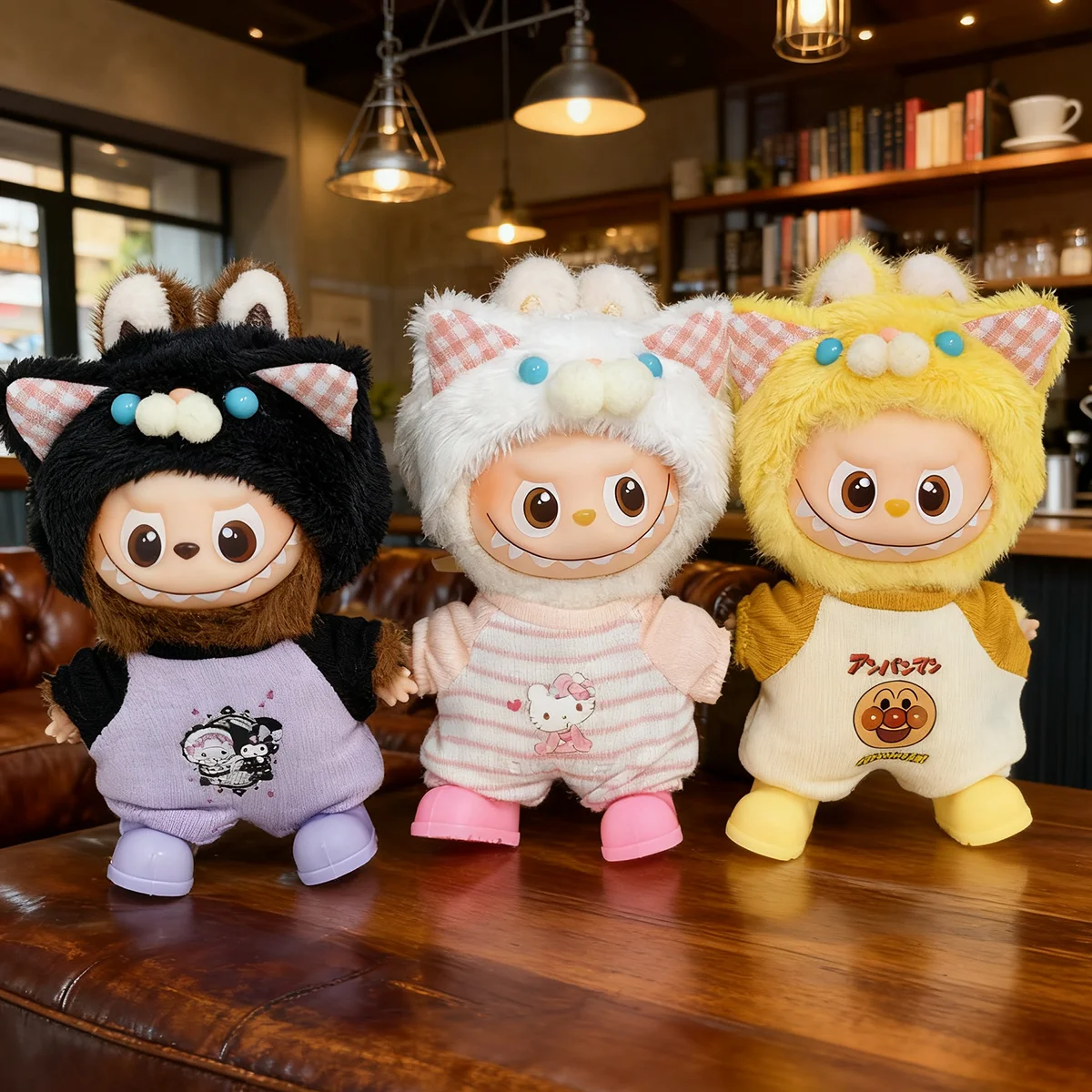 

Plush Doll's Clothes Outfit Sanrio Hello Kitty for Mini Labubu 4.0 Clothes Jumpsuit Hat Set Stylish Outfit Clothing Gift