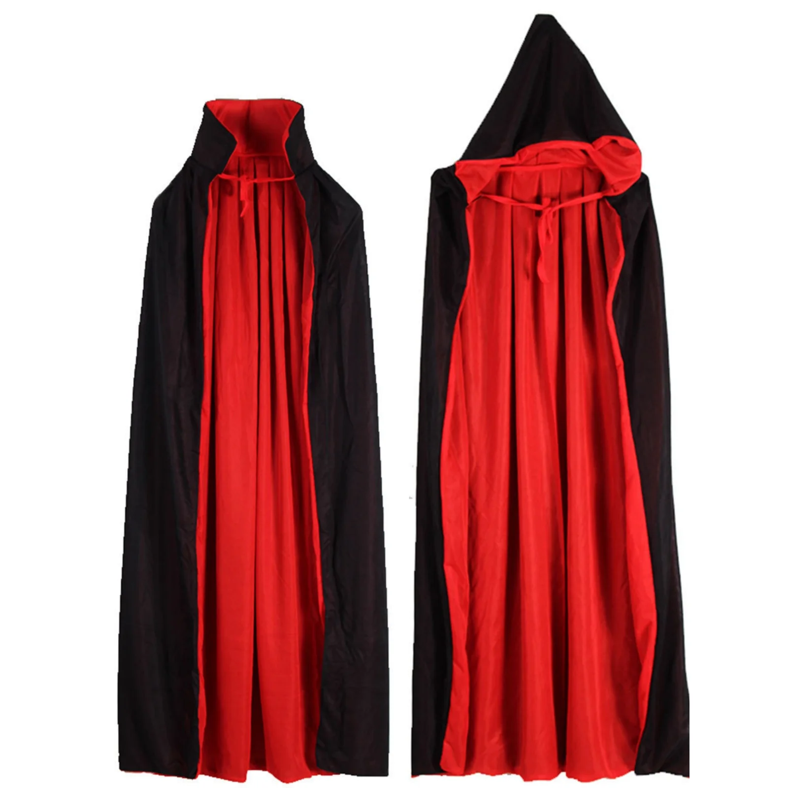 

Цельный костюм на Хэллоуин: двухслойная черно-красная накидка, наряд для косплея, накидка вампира