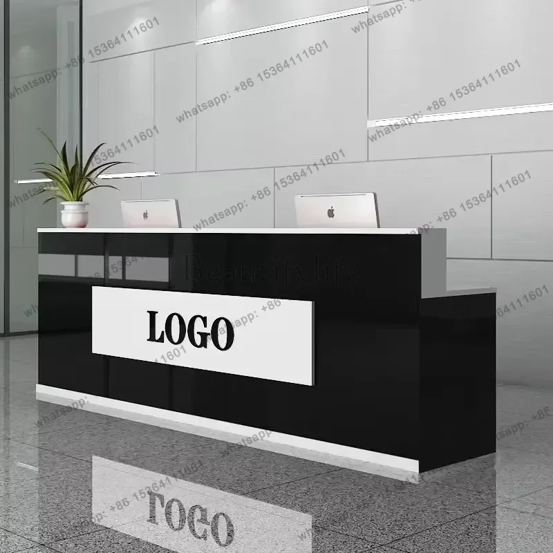 LJY Luxury Design Reception Desks OfficeBeauty Checkout Counter Reception Desks Modern Salon Mostrador Negocio Commercial Furnit