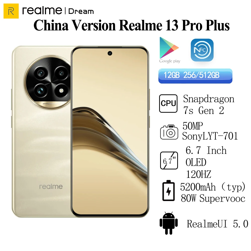 Original Realme 13 Pro Plus, 50MP, Sony LYT-701, Snapdragon 7s Gen 2, 6.7 