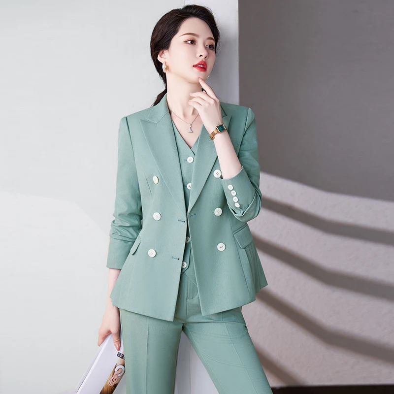 ZJYT Elegant Chic Women\'s Blazer Suits Trousers Matching Set Autumn Fashion Long Sleeve Jacket Pant Sets Office Lady Work Outfit