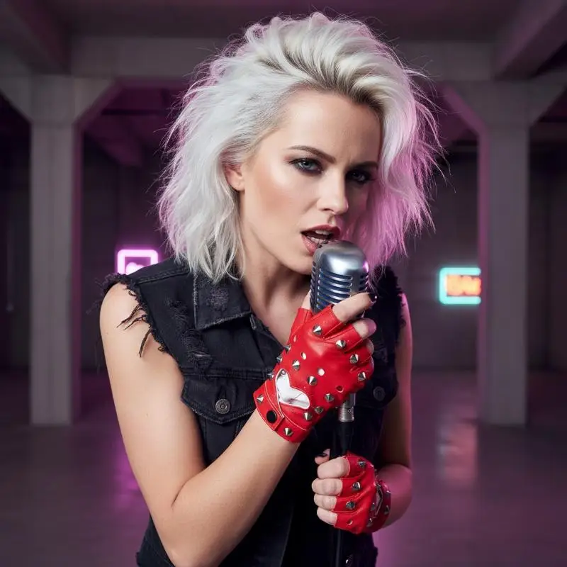 

Stage Performance Leather Women Man Half-Finger Rivet Gloves Nightclub Dance Fashion Punk Hip-Hop Half Finger Mittens