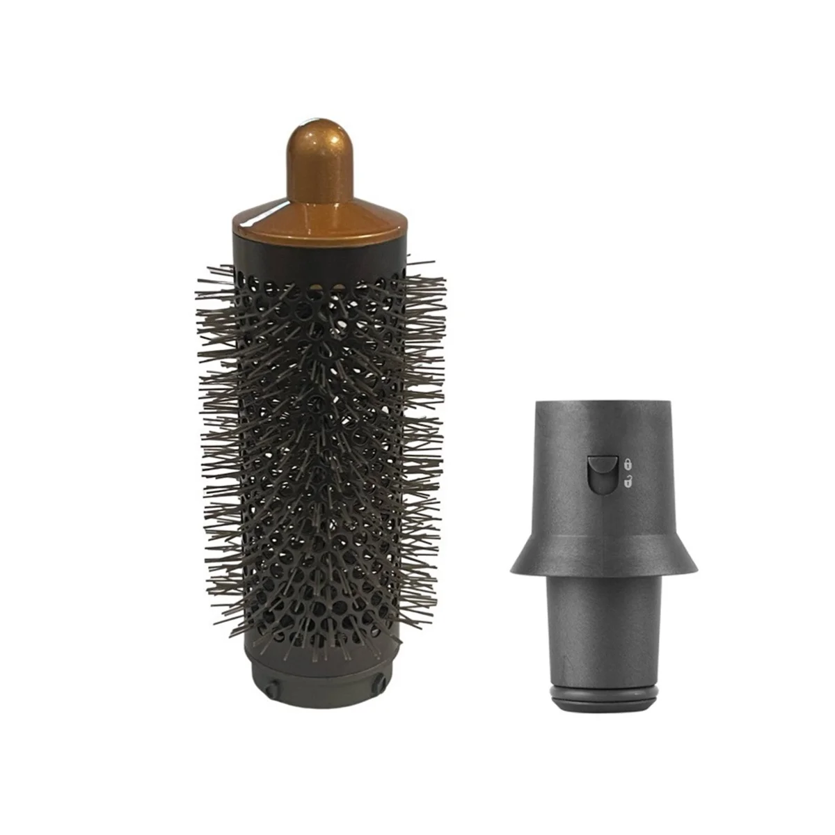 Cylinder Comb and Adapter for Dyson Airwrap Styler / Supersonic Hair Dryer Accessories Hair Styling Tool,Gold & Gray