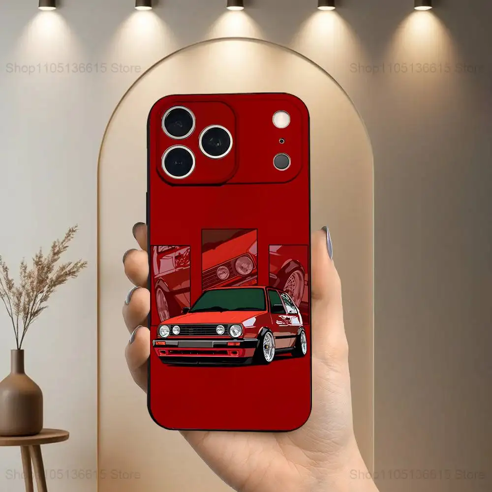 Car V-Volkswagens-Golf Cool  Case For iPhone 17,16,15,14,13,12,11 Plus,Pro Max,XS,X,XR,SE,Mini,8,7,Soft Silicone Black Cover view 6