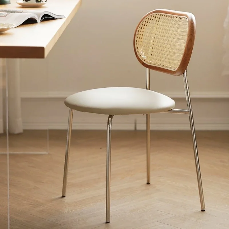 

Household stool, back chair, small apartment stainless steel retro tea