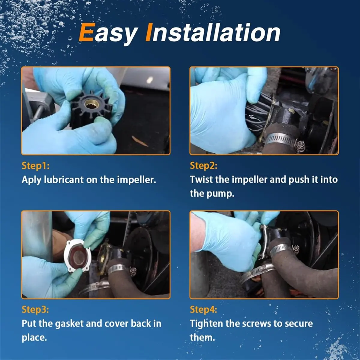 A74U Water Pump Impeller Repair Kit for Indmar Replace: 09-812B-1 119773-42600 18-3306 S685007