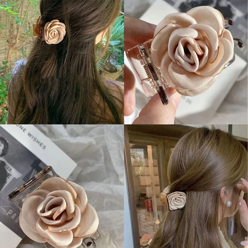 

Hot Pot Flower Grip Small Fabric Headpiece Hair Clip Women's Retro Three Dimensional Children's Headflower Hair Clip