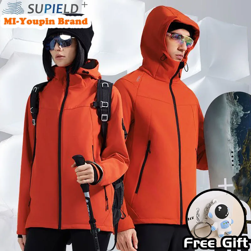 SUPIELD Women`s Jacket Windproof and Rainproof Soft Shell Multi Functional Autumn Warm Men`s Jacket Elastic Coat