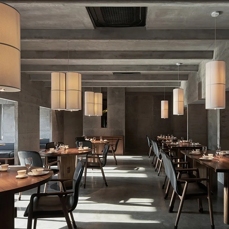 Lampu gantung kain desain makan gaya Zen ruang teh m2 kamar tidur ruang tamu retro Jepang