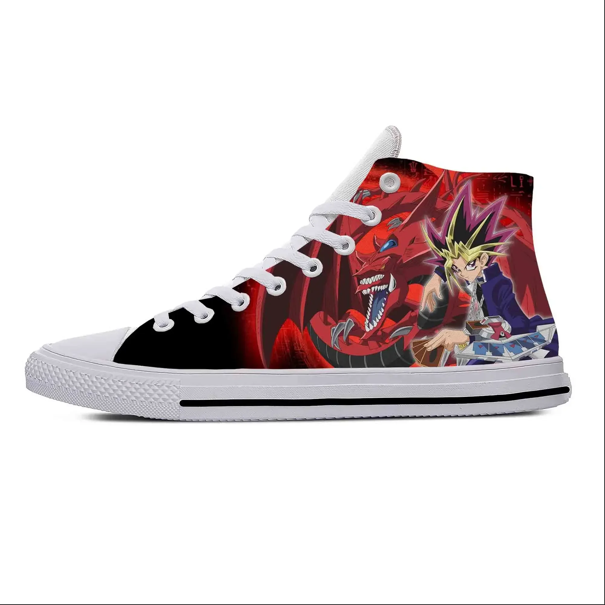 

Japanese Anime Cartoon Manga Yu Gi Oh Muto Yugi Casual Shoes Lightweight Breathable Men Women Hot Sneakers High Top Board Shoes