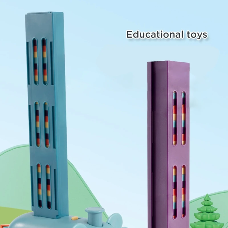 Juguete para desarrollo del cerebro del niño, bloque construcción dominó, coche juguete educativo dibujos