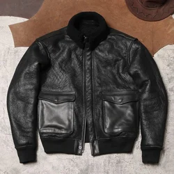 LNY SHop Top.American Vintage Bomber A2 genuine leather jacket.100% natural fur coat.Rider Winter Warm leather cloth.Euro size