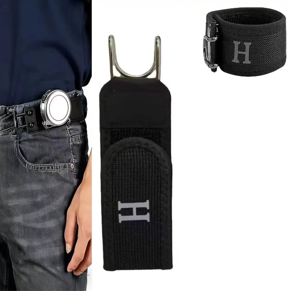 Adjustable Elastic Waistband Buckle, No-Sew Waist Tightener W/ Metal Hooks & Magic Tape, Fits Jeans/Pants/Skirts, Plus Size Hot