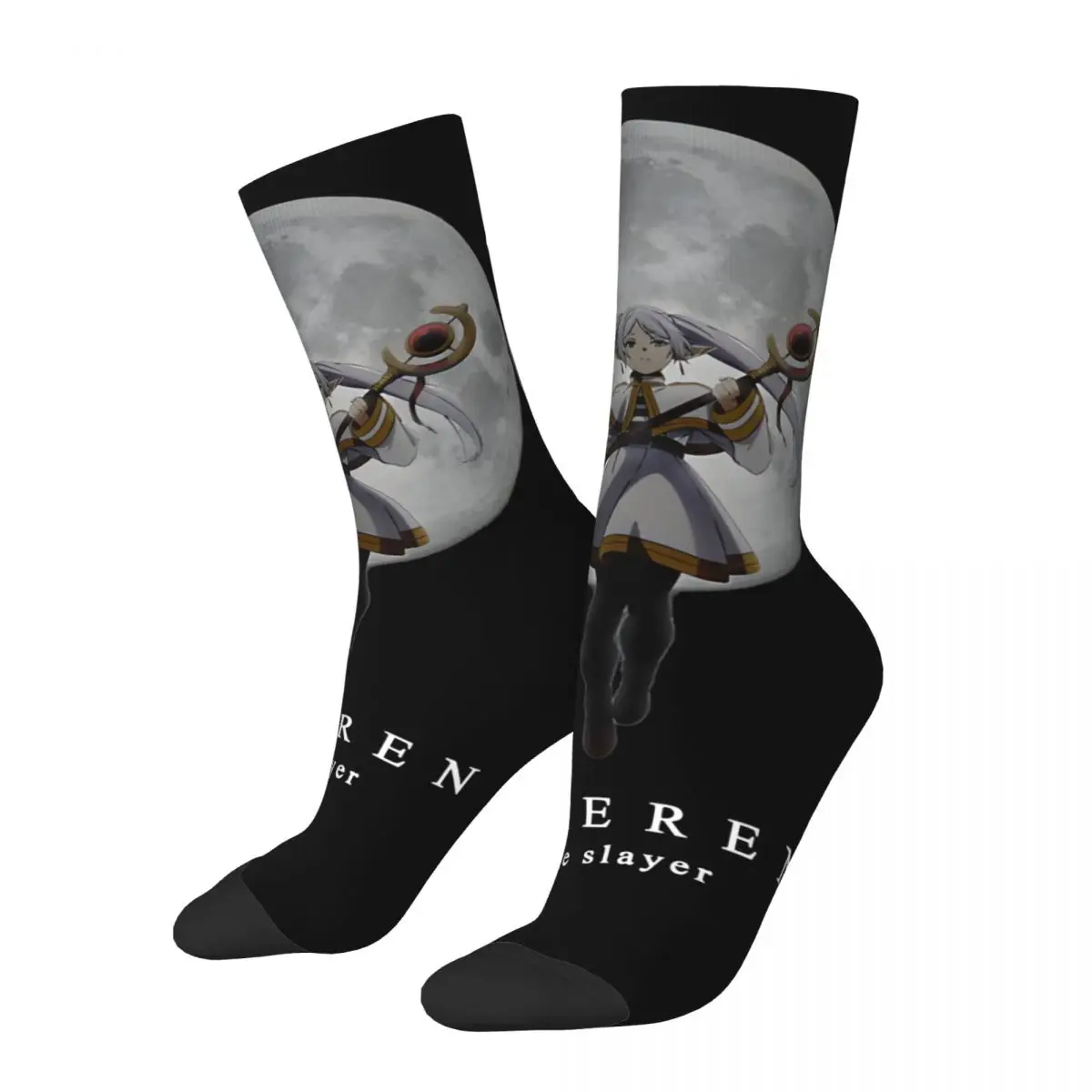 Vintage FRIEREN-The Slayer Men's compression Socks Unisex Frieren Beyond Journey's end Harajuku Seamless Crew Sock