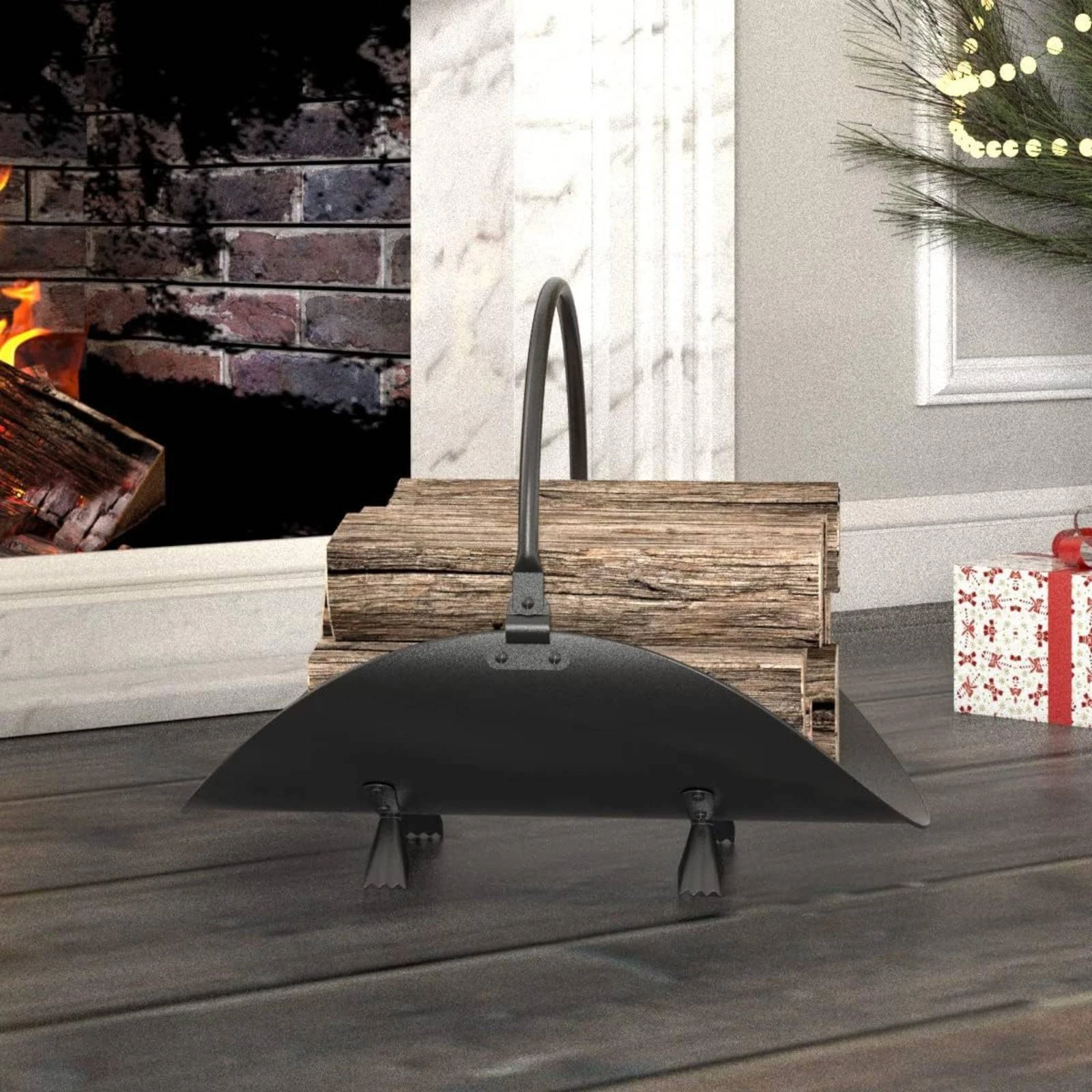 Firewood Rack with Handle Sturdy Log Cradle with Handle Fireplace Log Holder Compact Firewood Rack with Handles Rust-Resistant