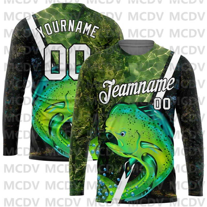 

Custom US Navy Blue White 3D Rainbow Trout Fish Fishing Long Sleeve Performance T-Shirt