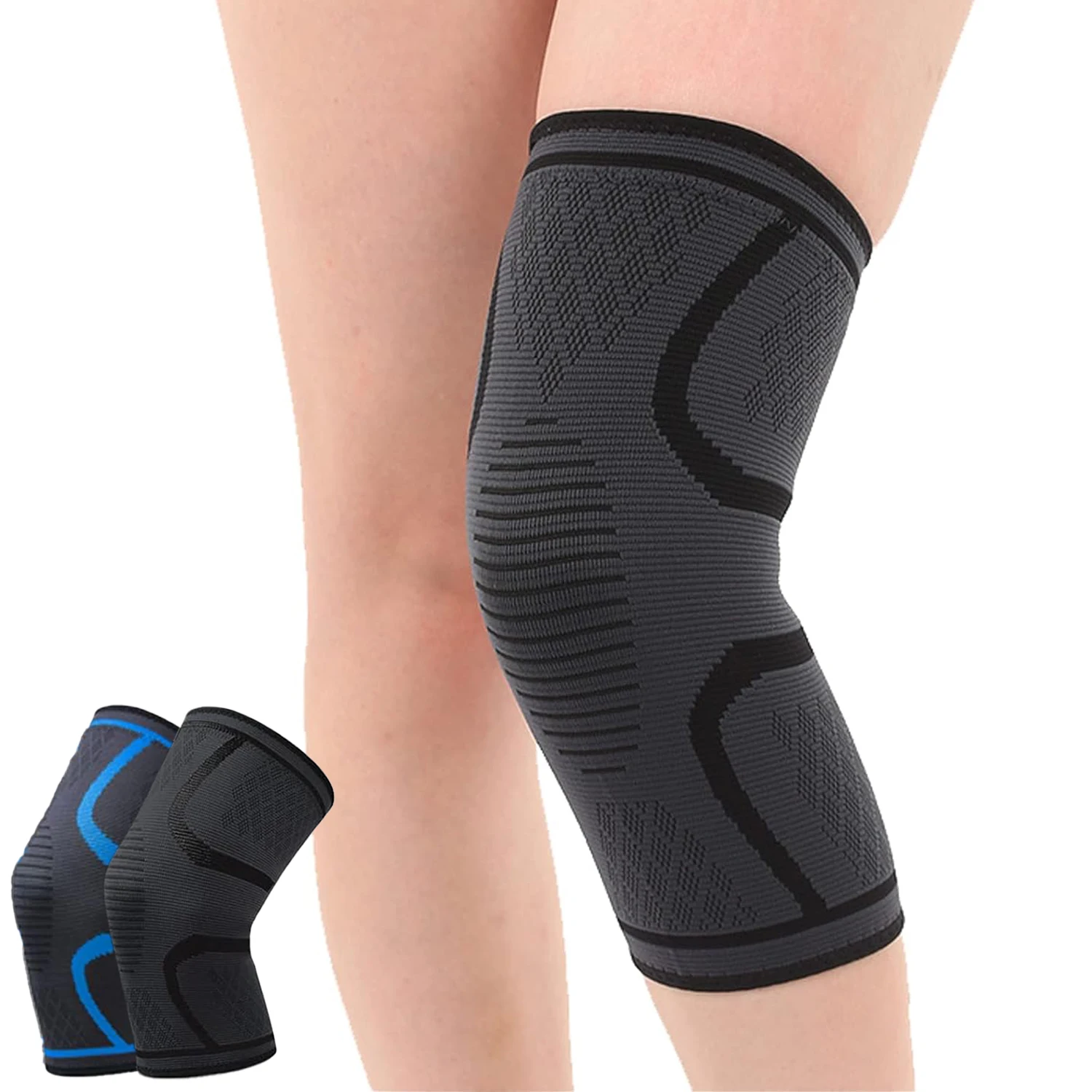 1 pièce Genouillère de compression et de soutien pour le soulagement de la douleur au genou, des déchirures méniscales et de l'arthrite, protection sportive pour la gym