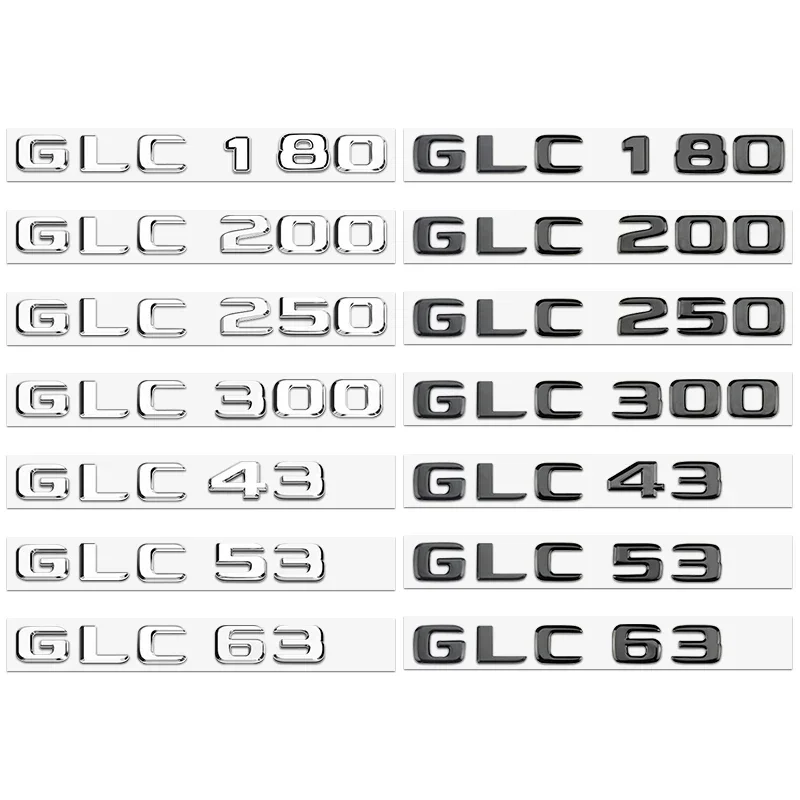 الكروم البلاستيك سيارة الجذع الخلفي ثلاثية الأبعاد رسائل شارة شعارات لمرسيدس بنز AMG GLC200 GLC250 GLE400 GLS450 V8 V12 BITURBO 4MATIC
