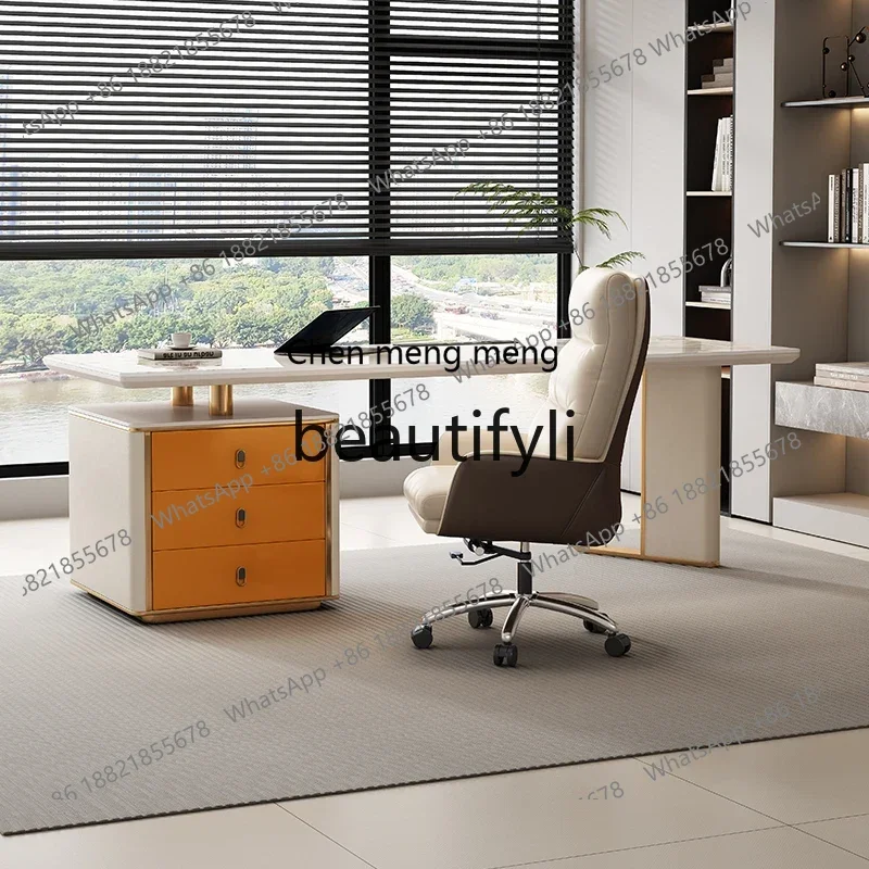 

2003Slate desk light luxury modern writing desk designer high sense office computer desk