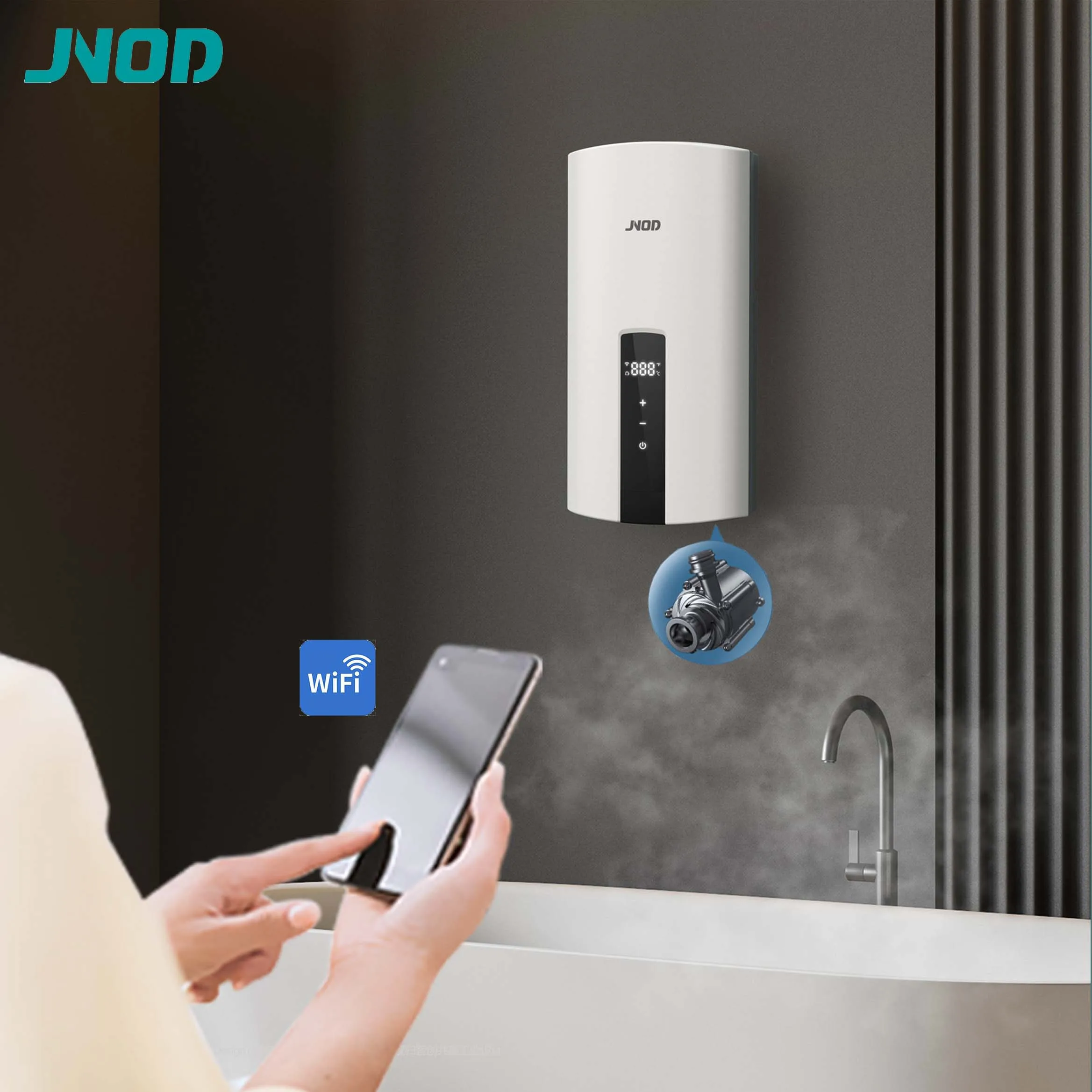 24kW 380V Built in Pump Wifi Smart Instantaneous Hot Water Heater Electric Tankless Shower Bath Heater Geyser