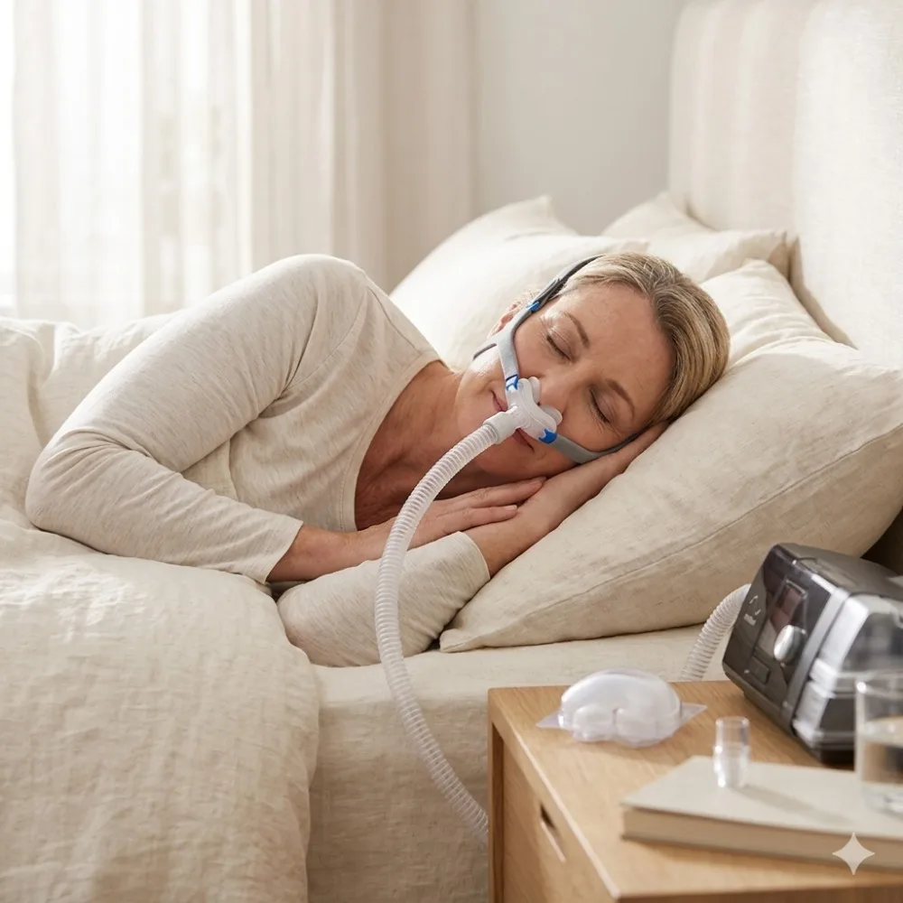 New Replacement Nasal Pillow CPAP Mask Kit Compatible with AirFit P10, Complete Set with Headgear Frame, Tubing & S/M/L Cushions