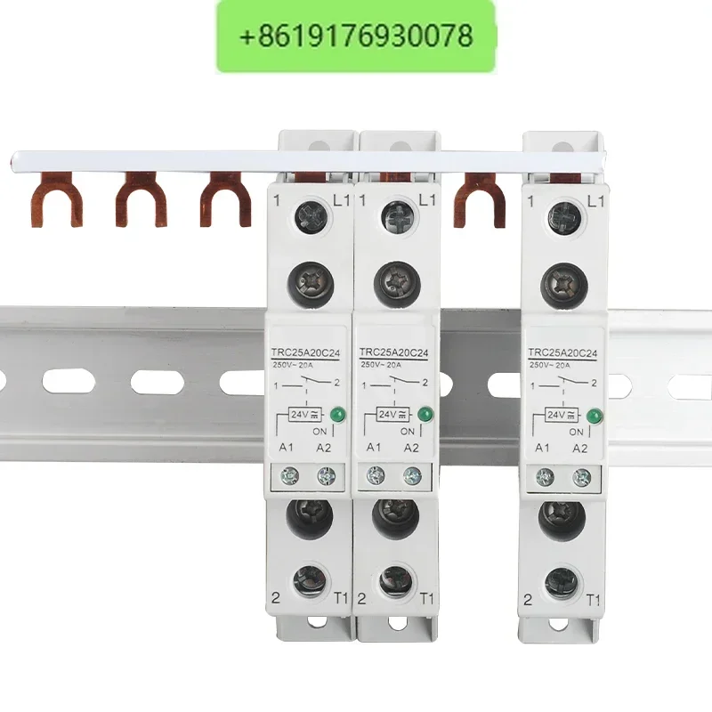 TRC-25A20C24 High Power Din Rail Relay 24VDC/AC 20mA Input 250VAC 20A Output Soft Starting Electromagnetic Contact Relay Module