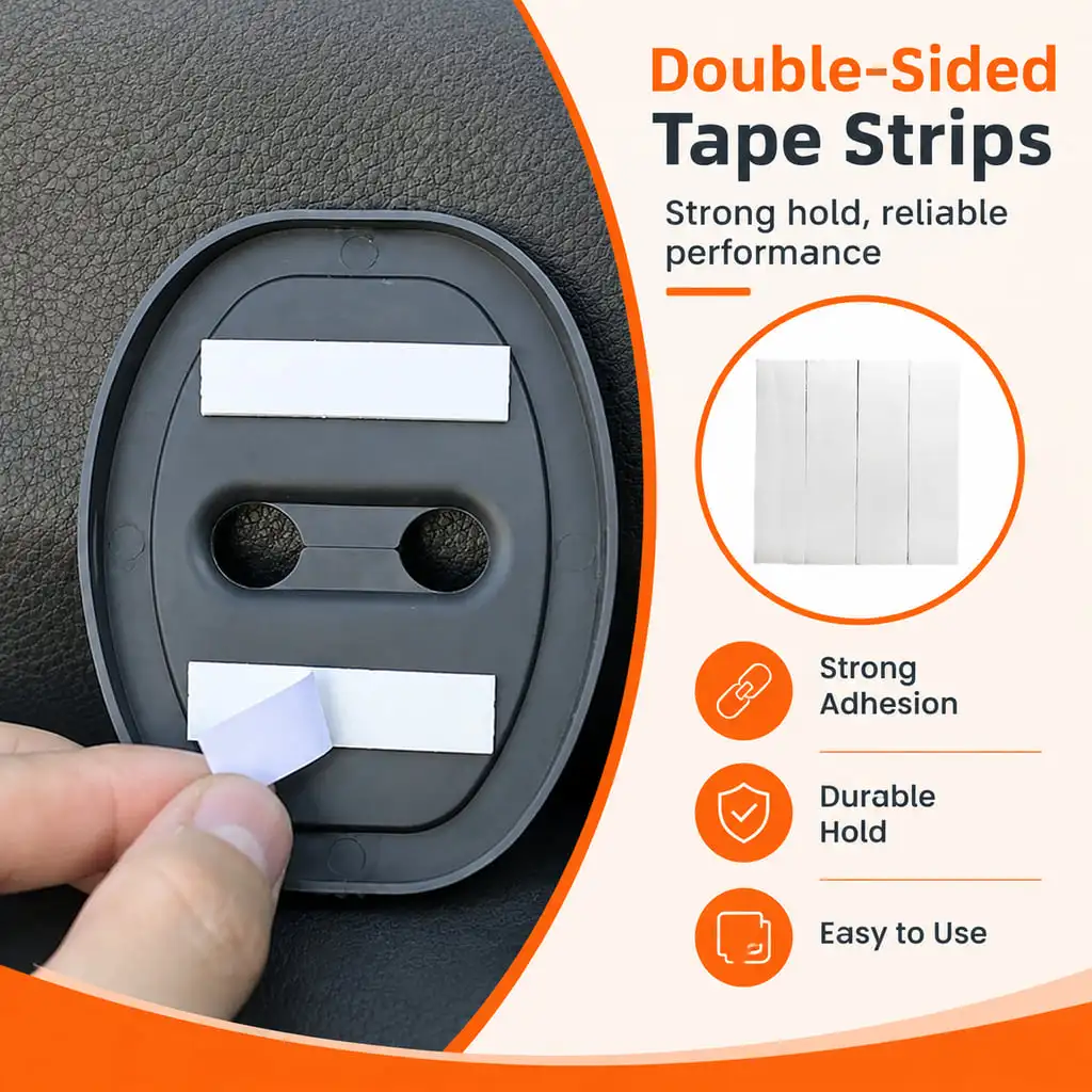 YONGRUN Car Door Lock Protective Cover Noise Reduction Shock Absorption Anti Scratch Anti Rust Universal Installation