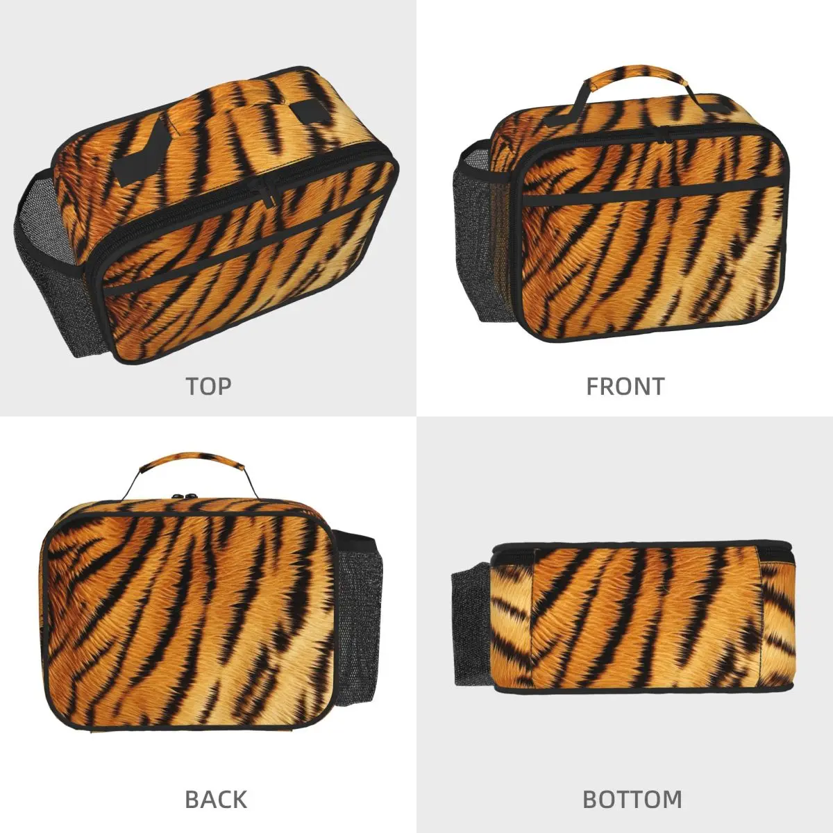 Tiger Skin Insulated Lunch Bag for Women Children Portable Food Boxes Thermal Lunch Box Tote