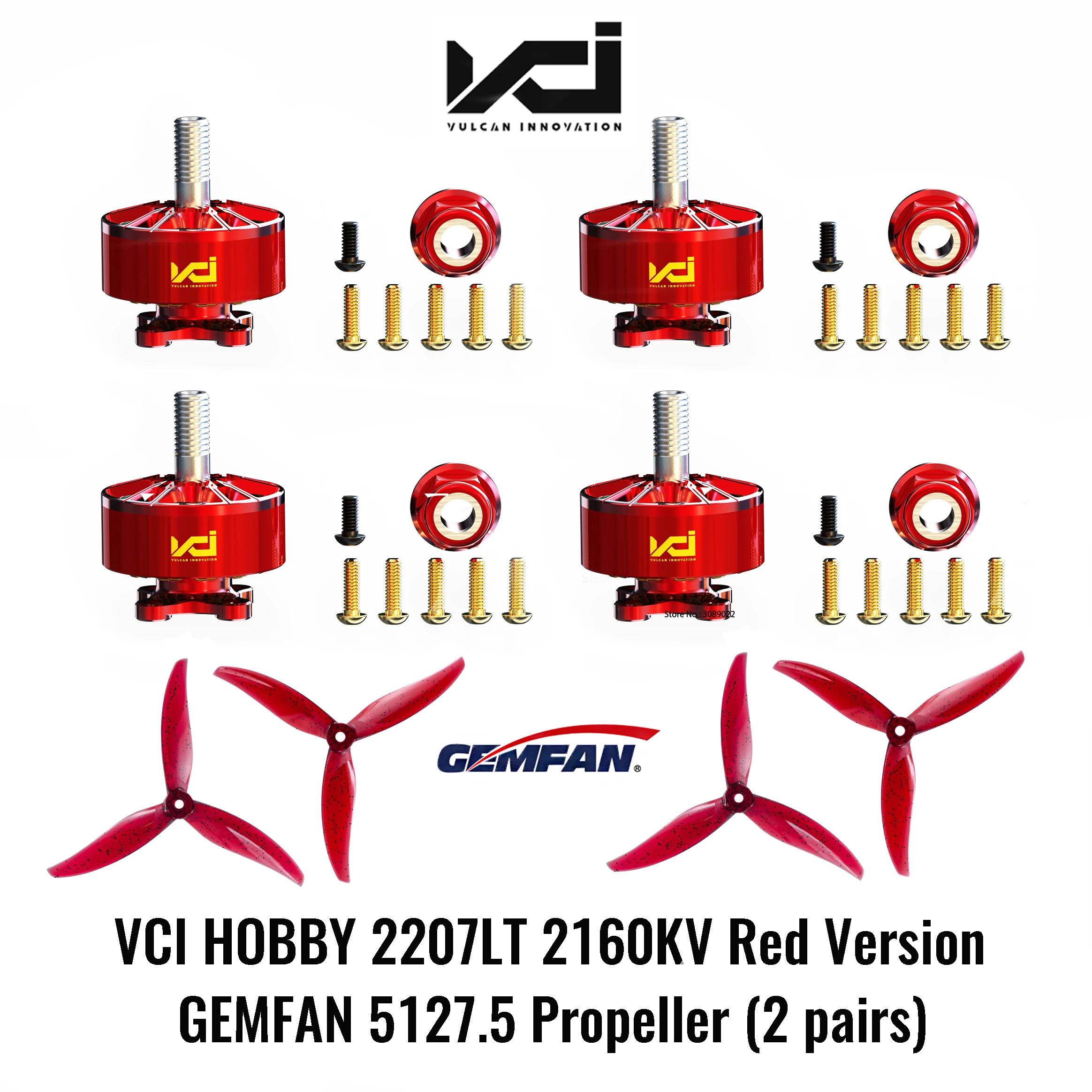 VCI HOBBY 2207LT 2160KV 6S FPV Brushless Motor GEMFAN 5127.5 props NSK NMB Bearings 7075 For FPV RC Racing Drone Champion Motor