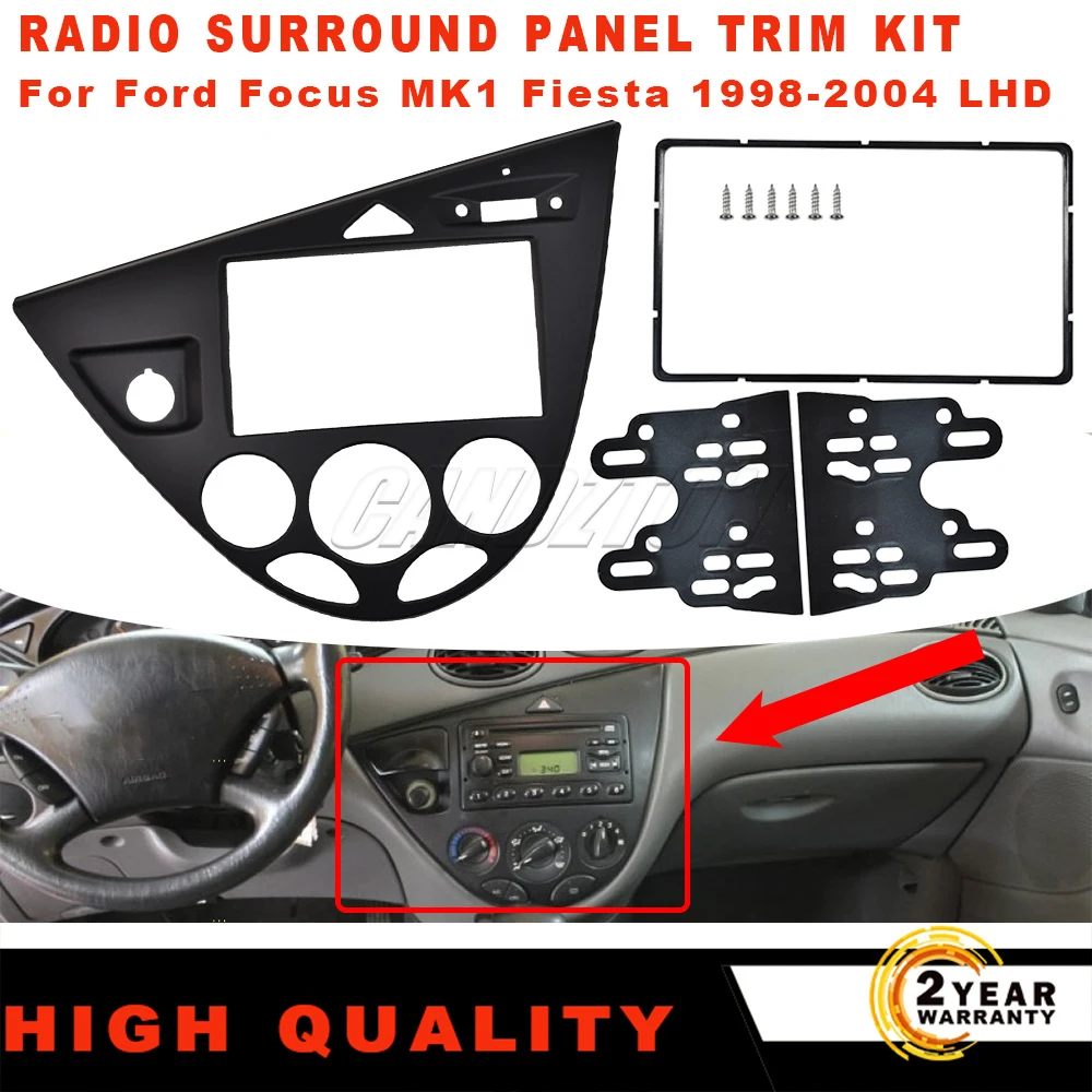 New For Ford Focus MK1 Fiesta 1998-2004 LHD 1Set Center Dashboard Instrument radios Surround Panel Trim kits ABS Car Accessories