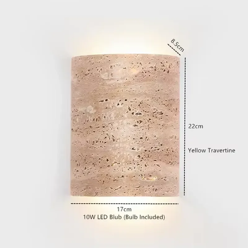 Creative Curved Travertine Wall Lamp for Home Lighting Suitable for Bedroom Living Room Hotel Stairs and Corridor