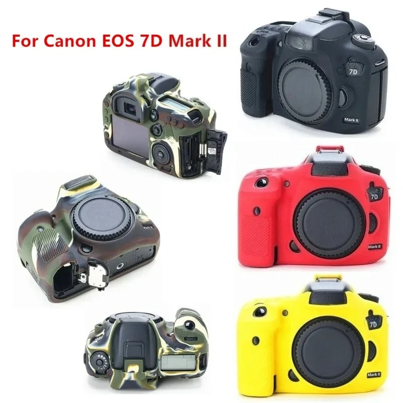 

Silicone Case For Canon EOS R 6D 7D 5D Mark II III IV 200D 70D 80D 750D 4000D 5D4 SL2 T100 T7i 7DII Skin Cover DSLR Camera Bag