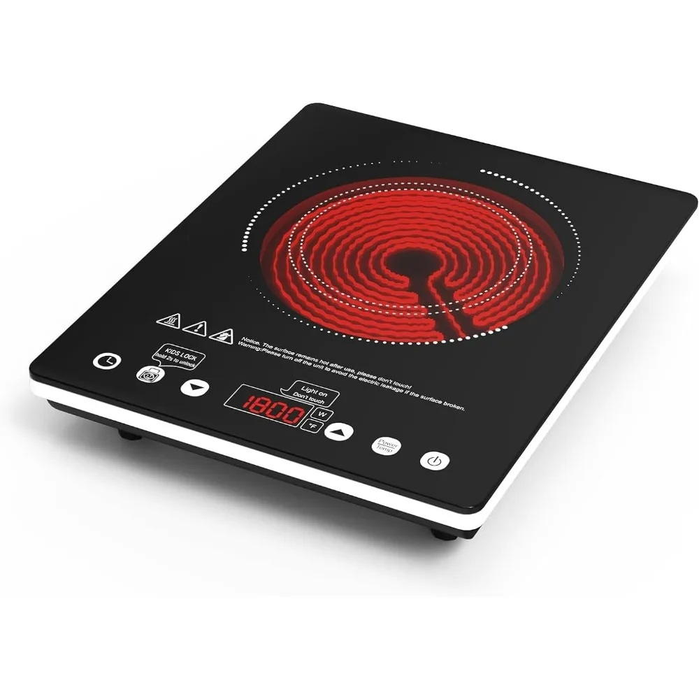 Induction Cooktop, 1800W, Electric Hot Plate 110v Plug in Countertop,Child Safety Lock,Timer,9 Power Level, for All Cookware