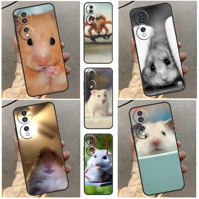 Funda bonita para hámster, para Huawei Honor X9 X8 X7 50 70 P20 P30 P40 Lite P50 Mate 50 Pro Nova 5T P Smart 2021