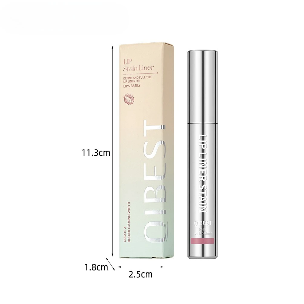 QIBEST Lip Liner Peel Off Tattoo Lipgloss Impermeabile a lunga durata Matte Lip Tint Contorno marrone Tear-off Lip Stain Cosmetici