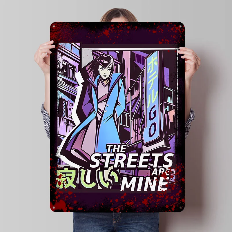 Aesthetic and Vaporwave Printed Poster Customized Wall Art Retro Vintage Metal Tin Signs for Room Bathroom Decor Decoration Home