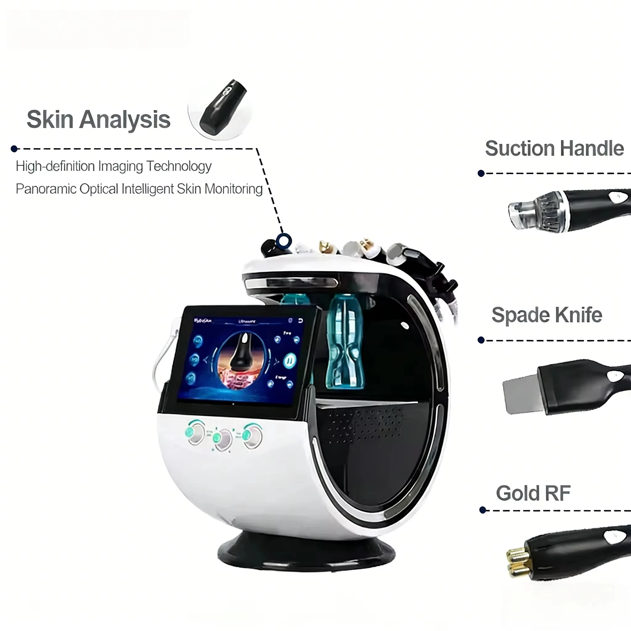 7 In 1 Hydra Dermabrasion H2O2 Machine cleaning facial skin machine professional Facial Care Anti Aging Skin Analysis Devices