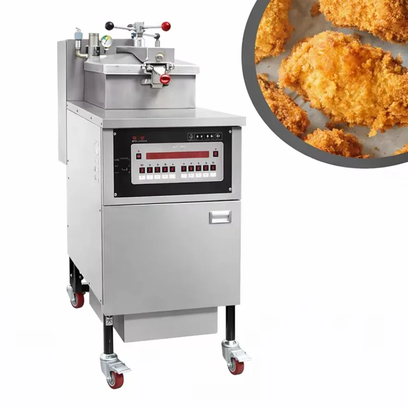 Market Commercial Grade Stainless Steel 4 Head Henny Penny Computron Pressure Fryer For Fried Chicken Built-in Oil