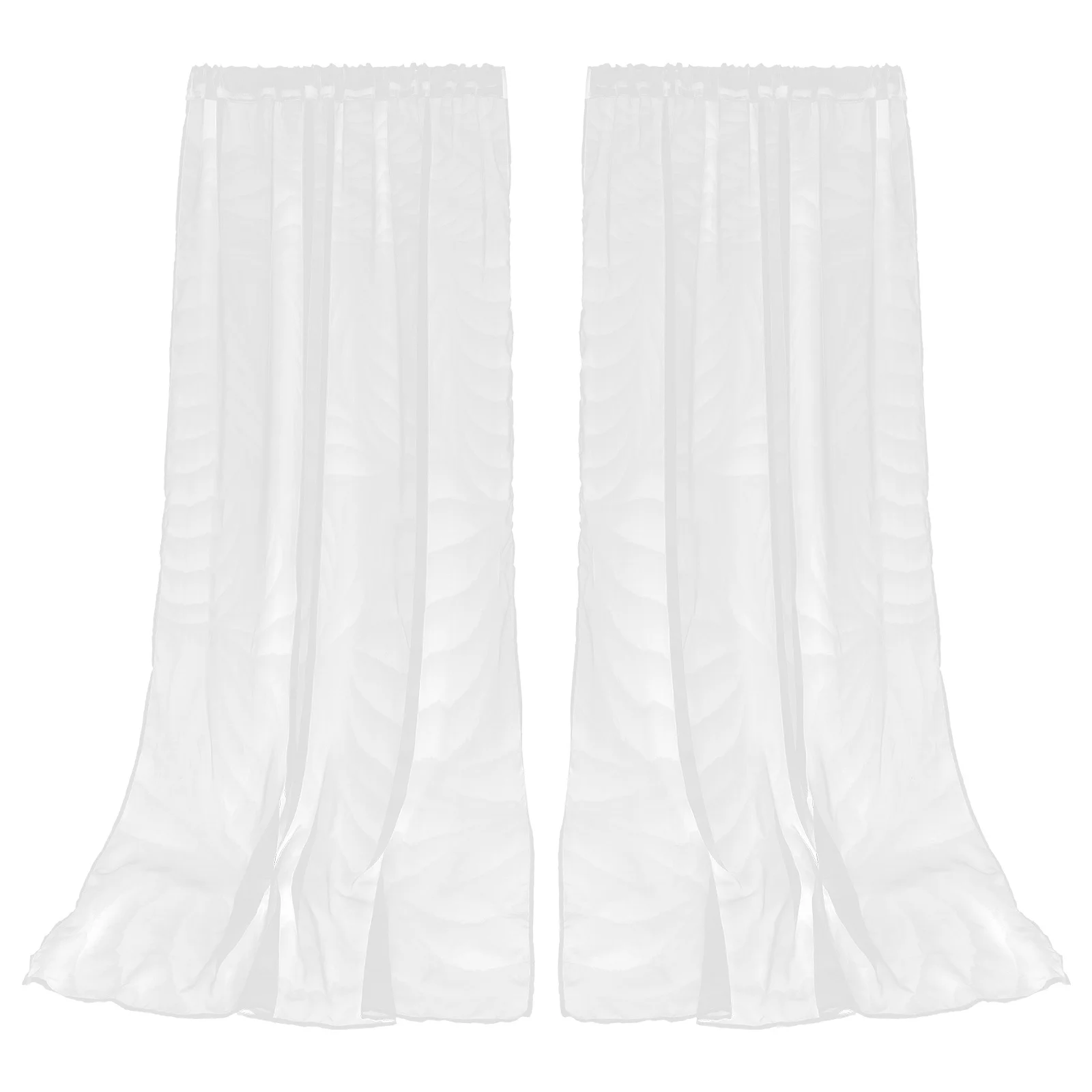 

2pcs Sheer Curtains Lightfiltering Polyester Rustic Drape For Living Room Bedroom Kitchen Window Farmhouse Style Gauze Curtain