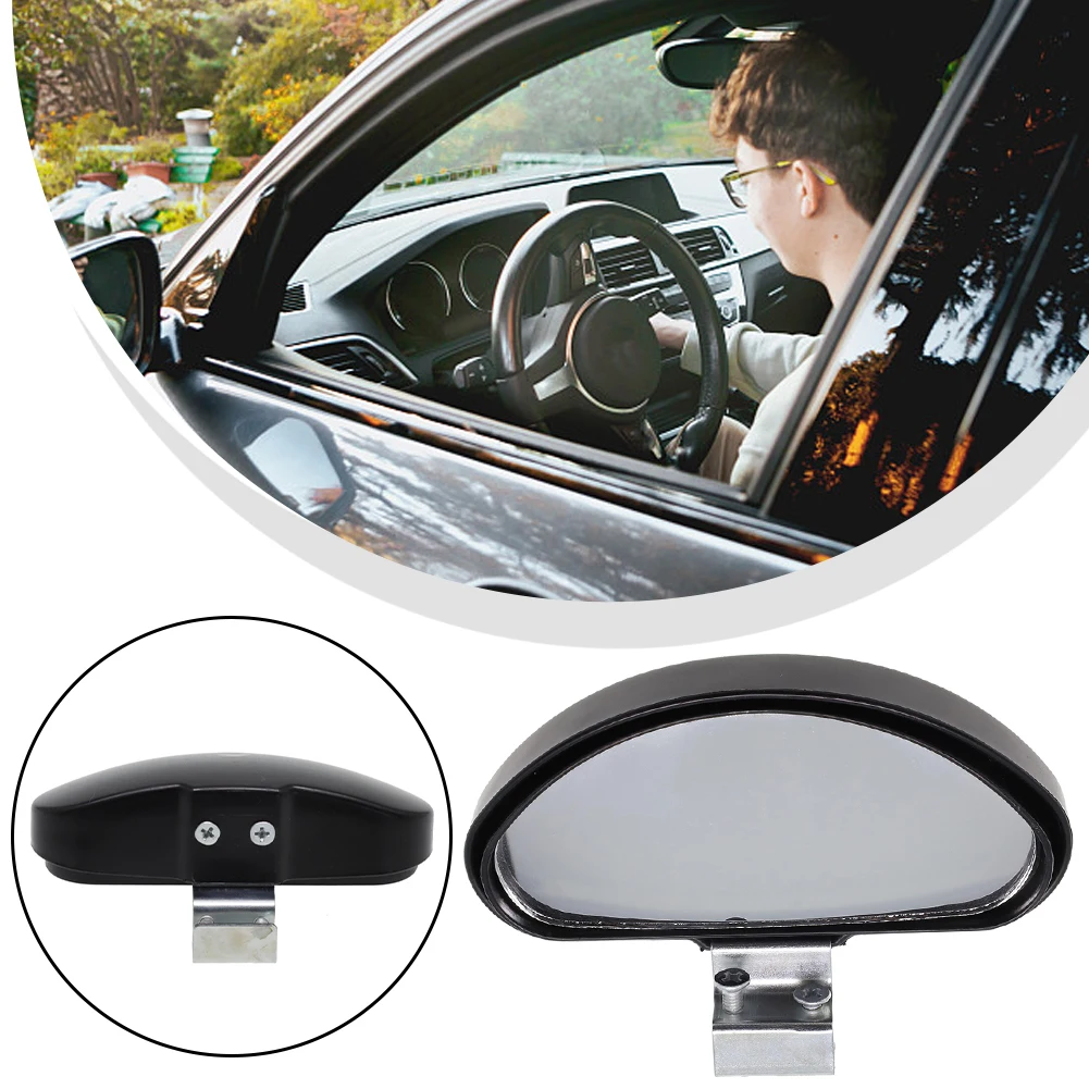 For Safe Driving Blind Spot Mirror Car Mirrow Adjustable Automotive Safety Black Car Easy To Install Wide Angle View