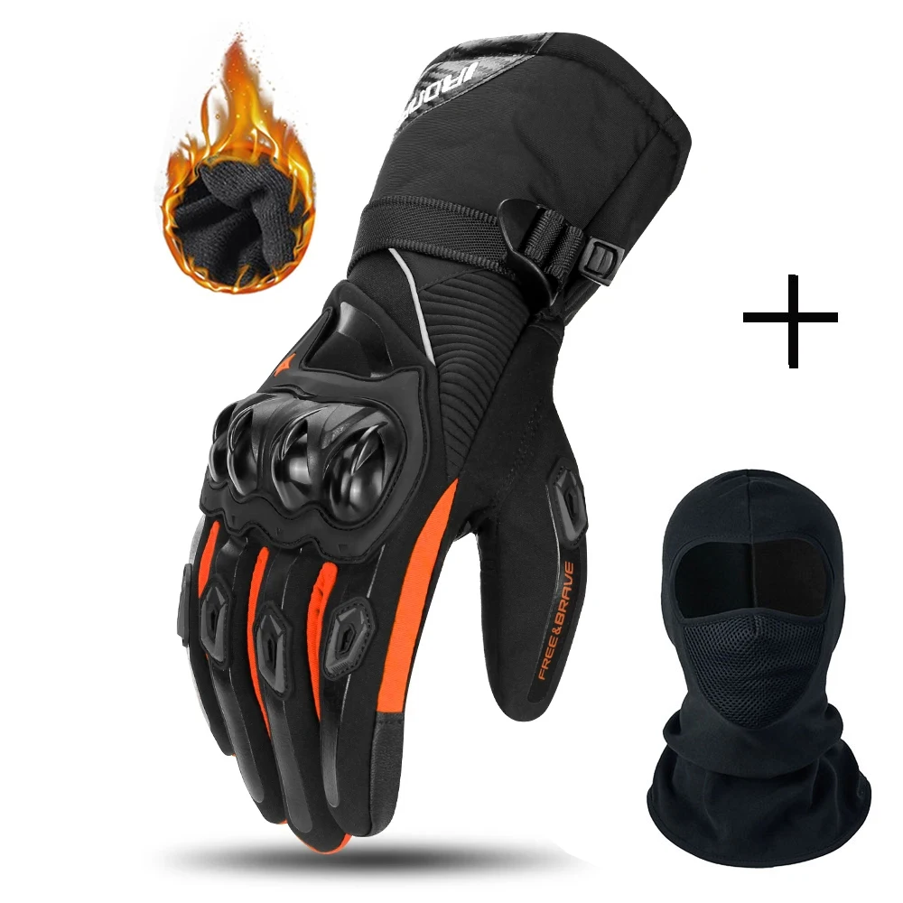 

Men Motorcycle Gloves Waterproof Windproof Winter Warm Moto Biker Gloves Motorbike Riding Touch Screen Guantes Moto Black