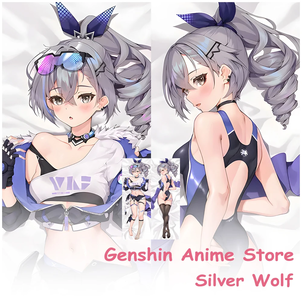 

Dakimakura Honkai Star Rail Silver Wolf Постельное белье Наволочка в натуральную величину Подушка Dakimakura Чехлы для подушек Обнимающее тело Реквизит для косплея