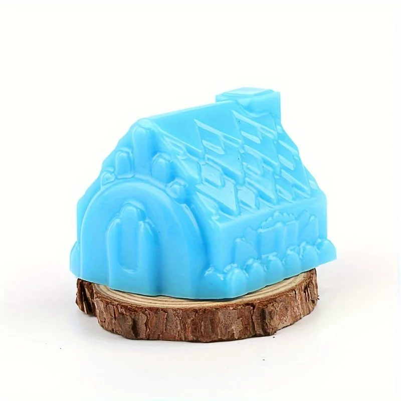 1pc Christmas Silicone Cake Molds - 6 Cavity Gingerbread House Baking Molds, Non-Stick Round Cake Pan Bakeware