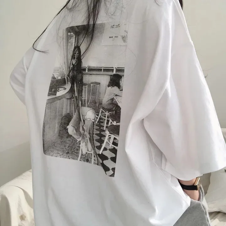 Y2k Harajuku Cartoon Tshirt Women Oversized Vintage Short Sleeve Summer 2024 Korea Fashion Pullover Gothic Streetwear Korean