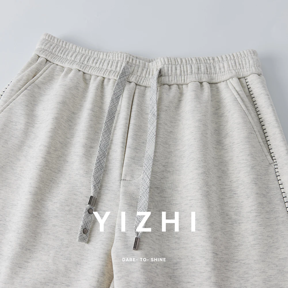 

Тяжелые однотонные бархатные спортивные повседневные брюки 450 г для мужчин, осень и зима, новинка 2021 года, стильные спортивные штаны с боковой строчкой