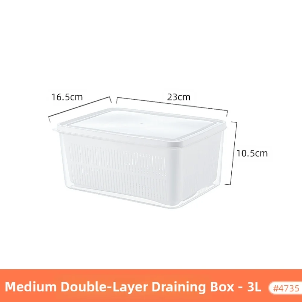 Household Vegetable Washing Basket Double Layer Plastic Drainer with Dustproof Lid Suitable for Washing and Storing Vegetables
