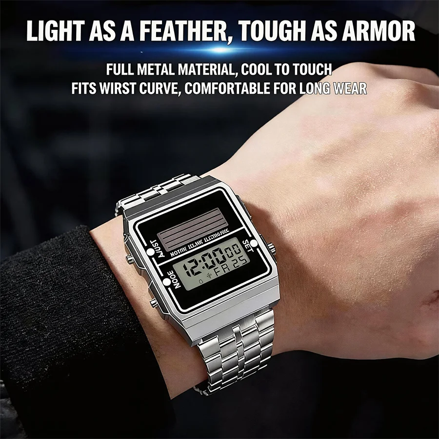 Ретро-часы для мужчин с квадра – обзор и цена Solar Powered Watch