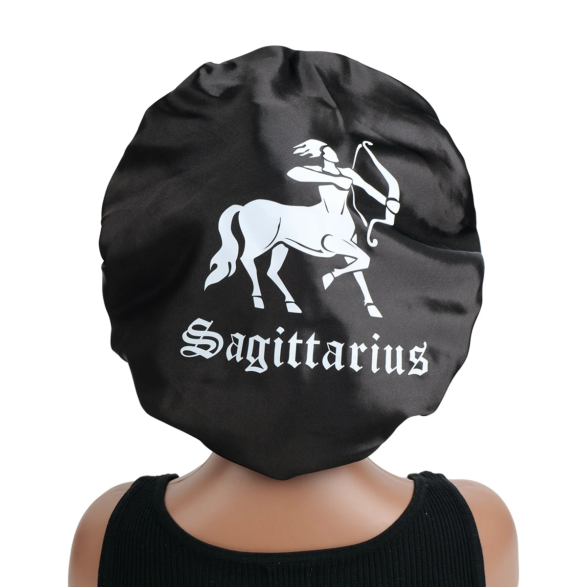 1pc Zodiac Sign Satin Sleep Hair Bonnet with Wide Brim - Lightweight Soft Hair Protection Cap for Nighttime & Daily Use
